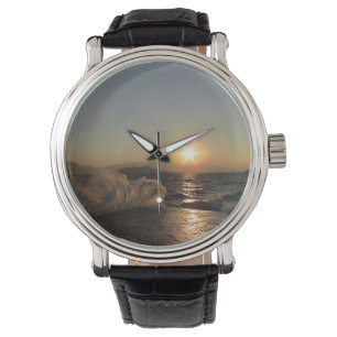 Sonnenuntergang über Wellen in Kroatien Küste Armbanduhr