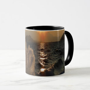 Sonnenuntergang über Wellen in Kroatien Küste Tasse