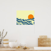 Sonnenuntergang über Wellen Poster (Küche)