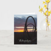 Sonnenuntergang über Wildfire-Denken Ihrer Karte (Gelbe Blume)