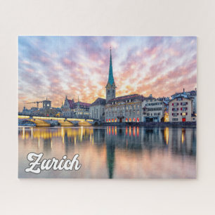 Sonnenuntergang über Zürich, Schweiz Puzzle