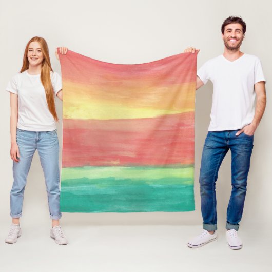 Sonnenuntergang Ufer Abstrakt Art Fleecedecke (Beispiel)