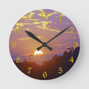 Sonnenuntergang-Uhr (Medium) Runde Wanduhr