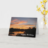 Sonnenuntergang-und Boots-alles- Gute zum Karte (Gelbe Blume)