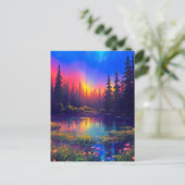 Sonnenuntergang und Farben im Serenteich Postkarte (Stehend Vorderseite)