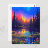 Sonnenuntergang und Farben im Serenteich Postkarte (Vorne/Hinten)