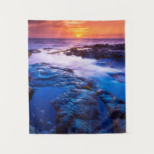 Sonnenuntergang und Gezeitenbad in Hawaii Wandteppich
