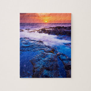 Sonnenuntergang und Gezeitentümpel in Hawaii Puzzle