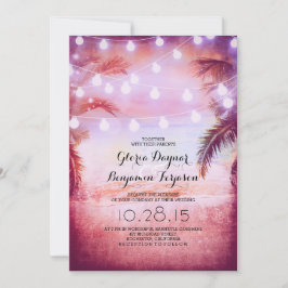 Sonnenuntergang und Lichter zum Hochzeitsfeiern Einladung