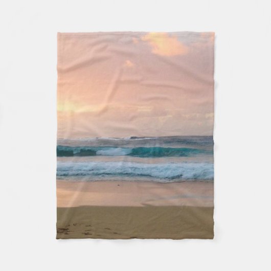 Sonnenuntergang und Meer Fleecedecke (Vorderseite)