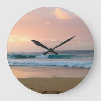 Sonnenuntergang und Meer Große Wanduhr