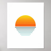 Sonnenuntergang und Meeresgrafik-Design Poster (Vorne)