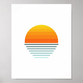 Sonnenuntergang und Meeresgrafik-Design Poster