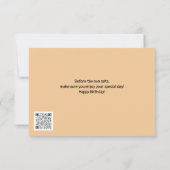 Sonnenuntergang und Palmen Bäume flache Geburtstag Dankeskarte (Rückseite)