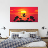 Sonnenuntergang und Palmen Leinwanddruck (Insitu (Schlafzimmer))