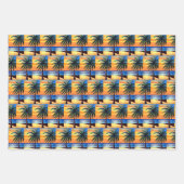 Sonnenuntergang und Palmen Silhouetten Geschenkpapier Set (Vorderseite)