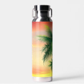 Sonnenuntergang und Palmen Trinkflasche (Vorne)