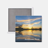 Sonnenuntergang und Reflexion im Amazonas Magnet (Vorderseite/Rückseite)