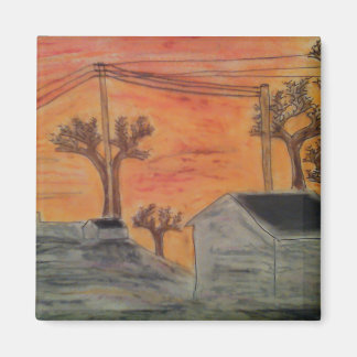 Sonnenuntergang und Schatten Magnet