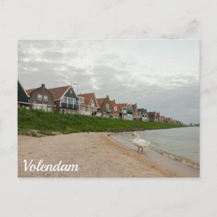 Sonnenuntergang und Schwan über Volendam, Niederla Postkarte