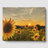 Sonnenuntergang und Sonnenblumen | In Love Memory Gästebuch (Rückseite)