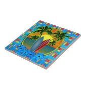 Sonnenuntergang und Surfbretter Fliese (Seite)