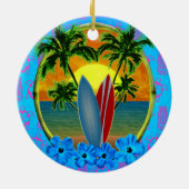 Sonnenuntergang und Surfbretter Keramikornament (Hinten)