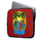 Sonnenuntergang und Surfbretter Laptopschutzhülle (Vorderseite Links)