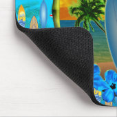 Sonnenuntergang und Surfbretter Mousepad (Ecke)