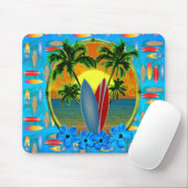 Sonnenuntergang und Surfbretter Mousepad (Mit Mouse)