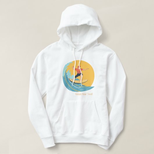 Sonnenuntergang und Surfen Hoodie (Design vorne)
