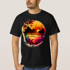 Sonnenuntergang und Surfen T-Shirt