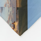 Sonnenuntergang und Vollmond Fleecedecke (Ecke)