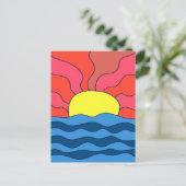 Sonnenuntergang und Waves Postkarte (Stehend Vorderseite)