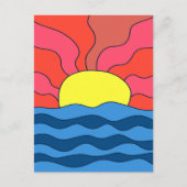 Sonnenuntergang und Waves Postkarte (Vorderseite)