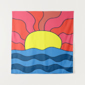 Sonnenuntergang und Waves Wandteppich (Vorderseite)