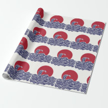 Sonnenuntergang und Wellen im Roten, Weißen und Bl