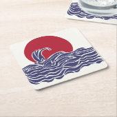 Sonnenuntergang und Wellen im Roten, Weißen und Bl Rechteckiger Pappuntersetzer (angewinkelt)