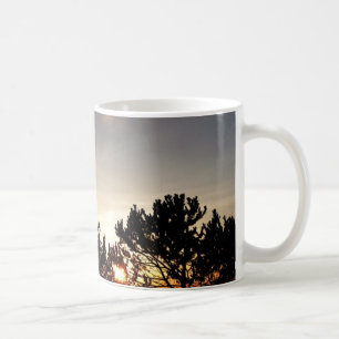 Sonnenuntergang-und Whitebark Kiefern-Tasse Kaffeetasse