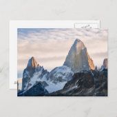 Sonnenuntergang und Wolken über dem Berg Fitzroy Postkarte (Vorne/Hinten)