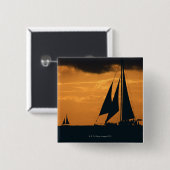 Sonnenuntergang und Yacht 2 Button (Vorne & Hinten)