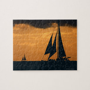 Sonnenuntergang und Yacht 2 Puzzle