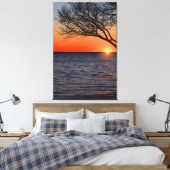 Sonnenuntergang unter baumgebeutelten Canvas Leinwanddruck (Insitu (Schlafzimmer))