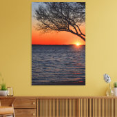 Sonnenuntergang unter baumgebeutelten Canvas Leinwanddruck (Insitu (Wohnzimmer))