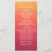 Sonnenuntergang Unterwasser-Hochzeitsprogramme Programm (Rückseite)