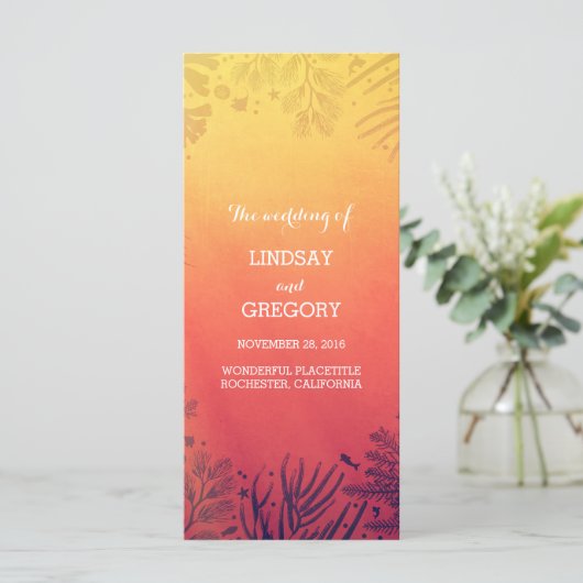 Sonnenuntergang Unterwasser-Hochzeitsprogramme Programm (Stehend Vorderseite)