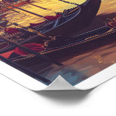 Sonnenuntergang Venedig Italien Vintage Reise Poster (Ecke)
