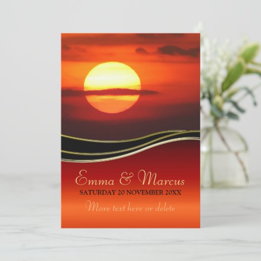 Sonnenuntergang Verlobung / Einladung zur Hochzeit (Stehend Vorderseite)