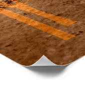 Sonnenuntergang Vintage Abstrakte Malerei Poster (Ecke)