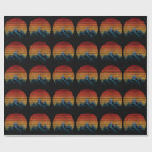 SONNENUNTERGANG VINTAGE BERG GESCHENKPAPIER (Flach)